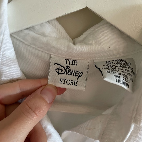 Vintage Disney Oversized White Embroidered Button Down Shirt Size Large - Picture 11 of 13